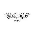 THE STORY OF YOUR BABY'S LIFE BEGINS WITH THE FIRST FOTO