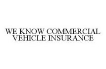 WE KNOW COMMERCIAL VEHICLE INSURANCE