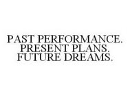 PAST PERFORMANCE. PRESENT PLANS. FUTURE DREAMS.