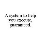 A SYSTEM TO HELP YOU EXECUTE, GUARANTEED.