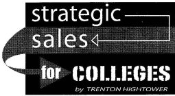 STRATEGIC SALES FOR COLLEGES BY TRENTON HIGHTOWER
