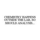 CHEMISTRY HAPPENS OUTSIDE THE LAB, SO SHOULD ANALYSIS...