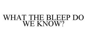 WHAT THE BLEEP DO WE KNOW?