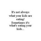 IT'S NOT ALWAYS WHAT YOUR KIDS ARE EATING! SOMETIMES IT'S WHAT'S EATING YOUR KIDS...
