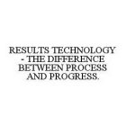 RESULTS TECHNOLOGY - THE DIFFERENCE BETWEEN PROCESS AND PROGRESS.