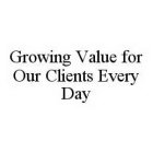 GROWING VALUE FOR OUR CLIENTS EVERY DAY