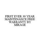 FIRST EVER 30 YEAR MAINTENANCE FREE WARRANTY BY MIRAGE
