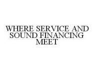 WHERE SERVICE AND SOUND FINANCING MEET
