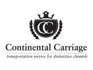 CC CONTINENTAL CARRIAGE TRANSPORTATION SERVICE FOR DISTINCTIVE CLIENTELE