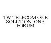 TW TELECOM ONE SOLUTION: ONE FORUM