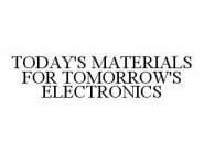 TODAY'S MATERIALS FOR TOMORROW'S ELECTRONICS