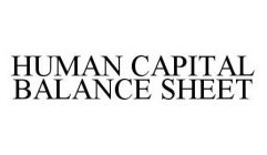 HUMAN CAPITAL BALANCE SHEET
