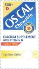 OS-CAL CHEWABLE CALCIUM SUPPLEMENT WITH VITAMIN D SUGAR FREE LIGHT LEMON CHIFFON THE MOST VITAMIN D 500 + D