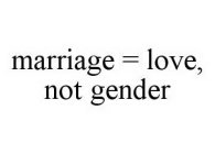 MARRIAGE = LOVE, NOT GENDER