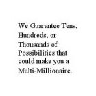 WE GUARANTEE TENS, HUNDREDS, OR THOUSANDS OF POSSIBILITIES THAT COULD MAKE YOU A MULTI-MILLIONAIRE.