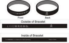 LIVEWRONG FRONT BACK OUTSIDE OF BRACELET LIVEWRONG INSIDE OF BRACELET 