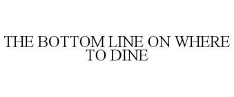 THE BOTTOM LINE ON WHERE TO DINE