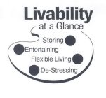 LIVABILITY AT A GLANCE STORING ENTERTAINING FLEXIBLE LIVING DE-STRESSING