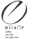 E ELIXER COFFEE. NOT NOW... BUT RIGHT NOW.