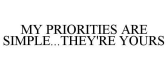 MY PRIORITIES ARE SIMPLE...THEY'RE YOURS