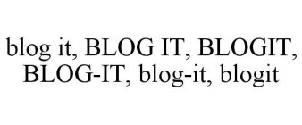 BLOG IT, BLOG IT, BLOGIT, BLOG-IT, BLOG-IT, BLOGIT