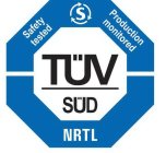 S TÜV SÜD SAFETY TESTED PRODUCTION MONITORED NRTL
