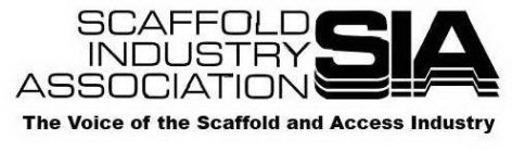 SIA SCAFFOLD INDUSTRY ASSOCIATION THE VOICE OF THE SCAFFOLD AND ACCESS INDUSTRY