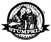 STUMPKIN HEARTLAND BREWERY, A HEARTY BLEND OF SMILING PUMPKIN & FARMER JON'S OATMEAL STOUT