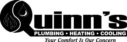 QUINN'S PLUMBING · HEATING · COOLING YOUR COMFORT IS OUR CONCERN