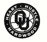 OU HEART · HUSTLE · HARDWOOD ·