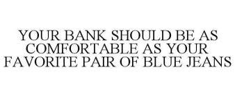 YOUR BANK SHOULD BE AS COMFORTABLE AS YOUR FAVORITE PAIR OF BLUE JEANS