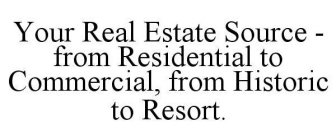 YOUR REAL ESTATE SOURCE - FROM RESIDENTIAL TO COMMERCIAL, FROM HISTORIC TO RESORT.