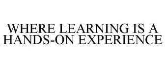 WHERE LEARNING IS A HANDS-ON EXPERIENCE