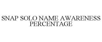 SNAP SOLO NAME AWARENESS PERCENTAGE