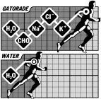 GATORADE WATER H2O CHO NA+ CI- K+ H2O