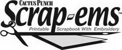 SCRAP~EMS CACTUS PUNCH PRINTABLE SCRAPBOOK WITH EMBROIDERY