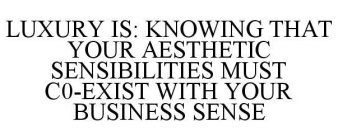 LUXURY IS: KNOWING THAT YOUR AESTHETIC SENSIBILITIES MUST C0-EXIST WITH YOUR BUSINESS SENSE