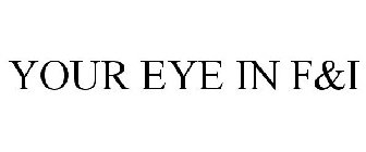 YOUR EYE IN F&I