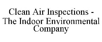 CLEAN AIR INSPECTIONS - THE INDOOR ENVIRONMENTAL COMPANY