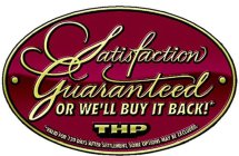 SATISFACTION GUARANTEED OR WE'LL BUY IT BACK!* THP VALID FOR 120 DAYS AFTER SETTLEMENT, SOME OPTIONS MAY BE EXCLUDED.