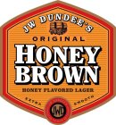 HONEY BROWN JW DUNDEE'S ORIGINAL HONEY FLAVORED LAGER EXTRA SMOOTH JWD PREMIUM