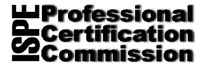 ISPE PROFESSIONAL CERTIFICATION COMMISSION