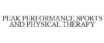 PEAK PERFORMANCE SPORTS AND PHYSICAL THERAPY