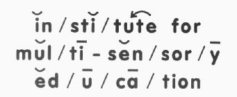 IN / STI / TUTE FOR MUL / TI - SEN / SOR / Y ED / U / CA / TION