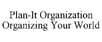 PLAN-IT ORGANIZATION ORGANIZING YOUR WORLD