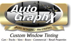 AUTO GRAPHX AUTO DETAILING PIN-STRIPING CUSTOM WINDOW TINTING CARS TRUCKS VANS BUSES COMMERCIAL/RETAIL PROPERTIES