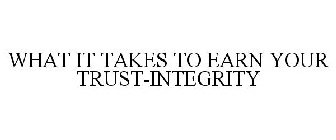 WHAT IT TAKES TO EARN YOUR TRUST-INTEGRITY