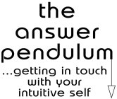 THE ANSWER PENDULUM ...GETTING IN TOUCH WITH YOUR INTUITIVE SELF