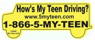 HOW'S MY TEEN DRIVING? WWW.5MYTEEN.COM 1-866-5-MY-TEEN 2005 MY TEEN LLC