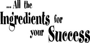 ... ALL THE INGREDIENTS FOR YOUR SUCCESS